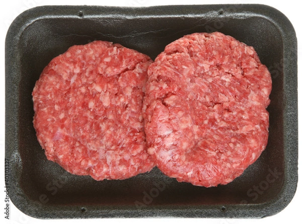 Obraz Pack of Raw Beef Burgers