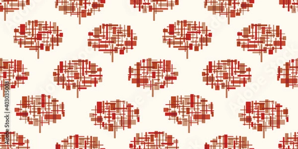 Fototapeta Tree background. Seamless pattern.Vector. 木々のパターン