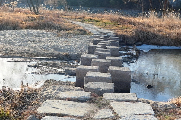 Obraz Winter View along the Jinju River in Korea