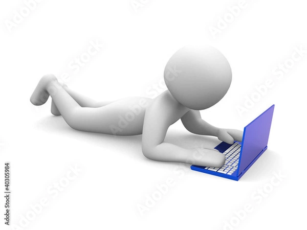 Obraz 3d people and laptop