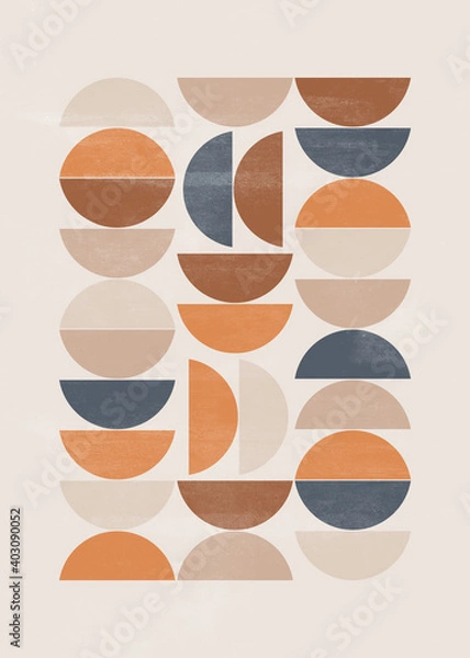 Fototapeta Abstract sun moon print boho minimalist printable wall art geometric abstract