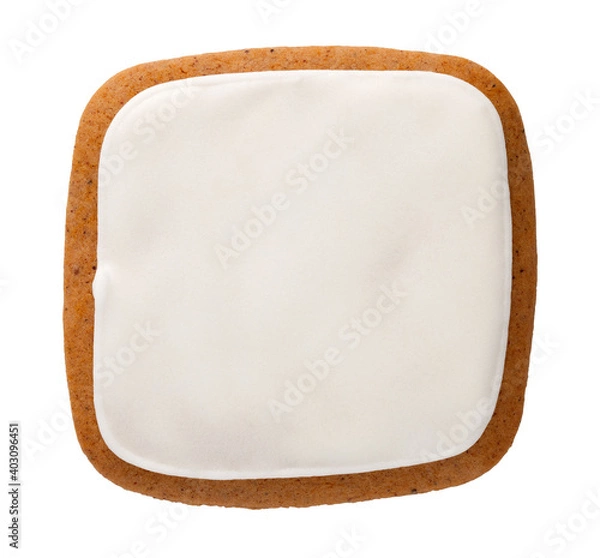 Fototapeta Gingerbread Cookie In Shape Of Square Isolated