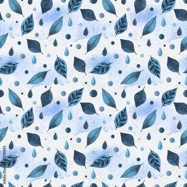 Obraz seamless watercolor pattern with leaves