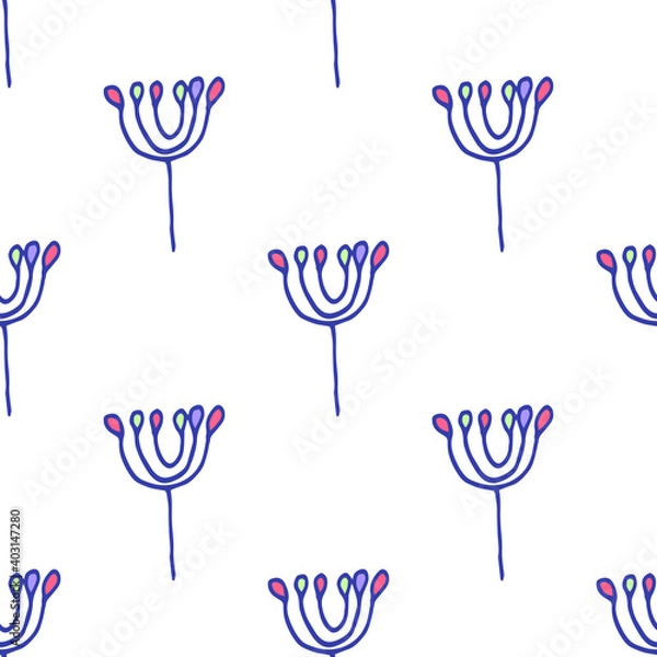 Fototapeta doodle seamless floral pattern