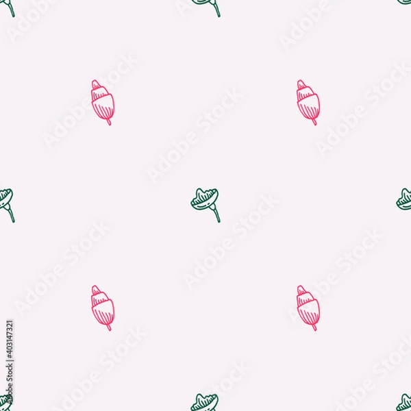 Fototapeta Seamless pattern of doodle elements in pastel colors