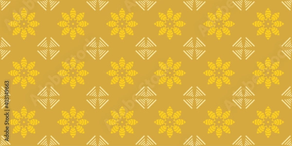 Fototapeta Geometric background pattern. Colors: gold shades. Seamless wallpaper texture. Vector graphics