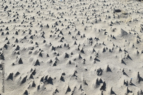 Fototapeta 海岸の砂柱 砂の造形