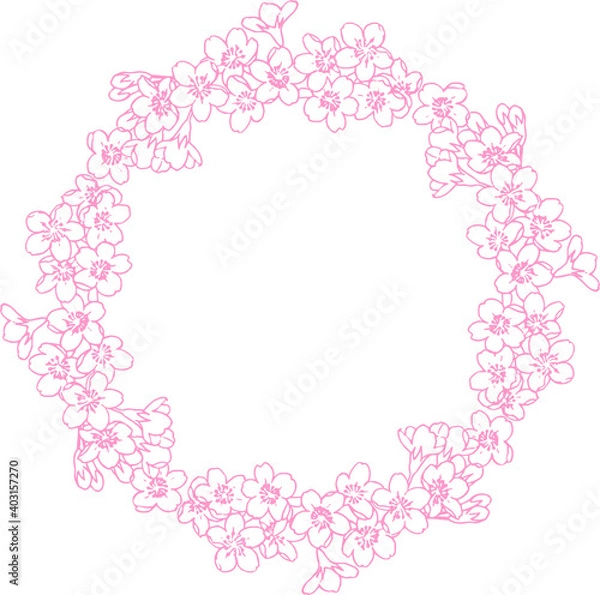 Obraz 丸い桜フレーム