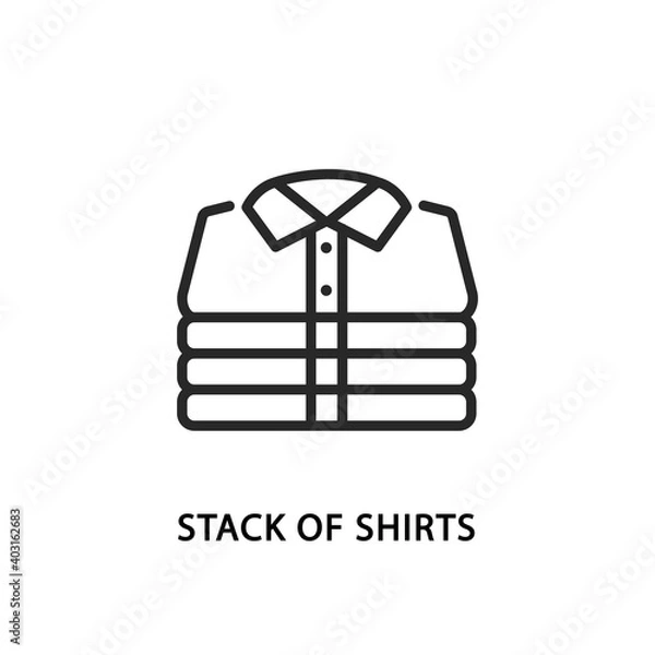 Obraz Stack of folded mens shirts flat line icon