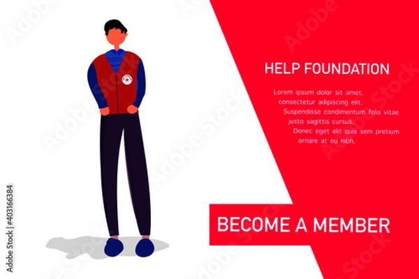 Obraz Became a member illustration for foundations, organisations like kızılay, red crescent etc.