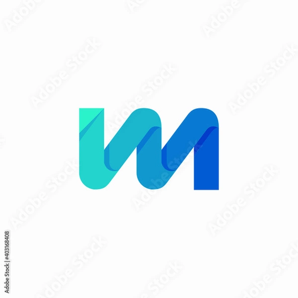 Fototapeta initial logo IM wave monogram