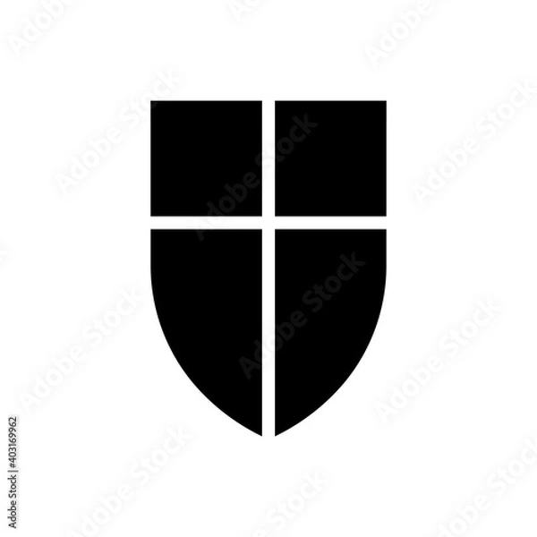 Fototapeta Shield outline icon. Symbol, logo illustration for mobile concept and web design.
