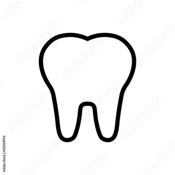 Fototapeta Tooth outline icon isolated. Symbol, logo illustration for mobile concept, web design and games.