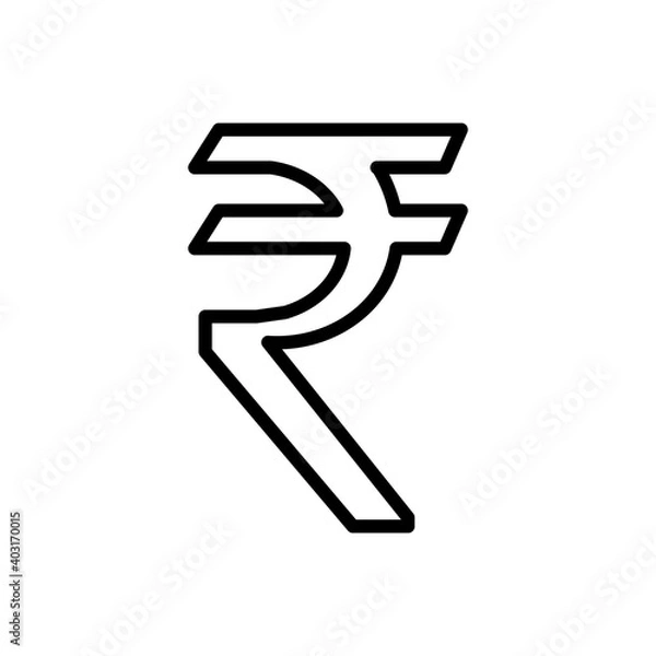 Fototapeta Rupee outline icon isolated. Symbol, logo illustration for mobile concept, web design and games.