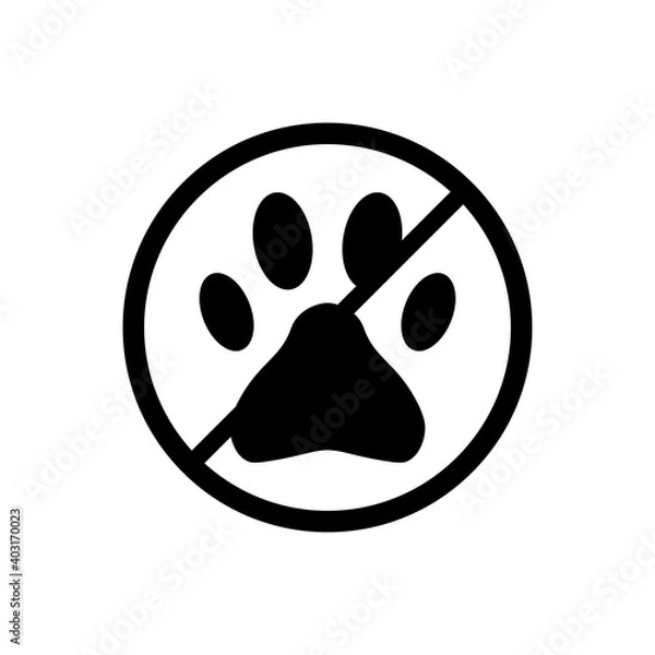 Fototapeta No pet outline icon isolated. Symbol, logo illustration for mobile concept, web design and games.
