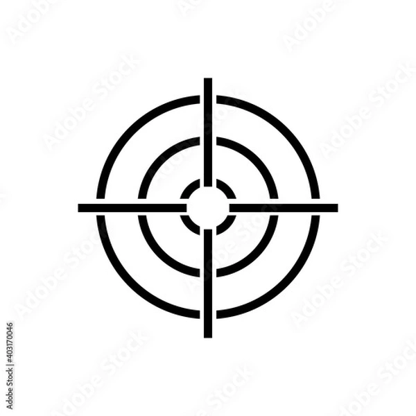 Fototapeta Aim outline icon isolated. Symbol, logo illustration for mobile concept, web design and games.