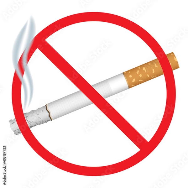 Fototapeta No smoking sign. Vector illustration isolated on white background.