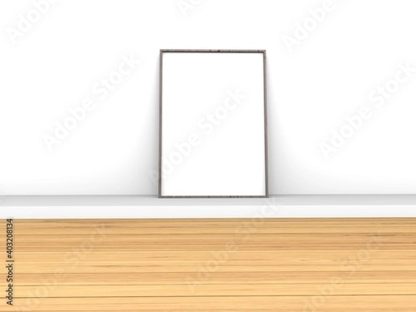 Fototapeta Stack of blank photo frame mockup .3D illustration.Photo frame mock ups isolated.