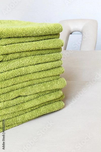 Fototapeta Massage Table with Towels