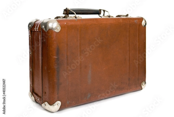 Obraz Old suitcase isolated on a white background