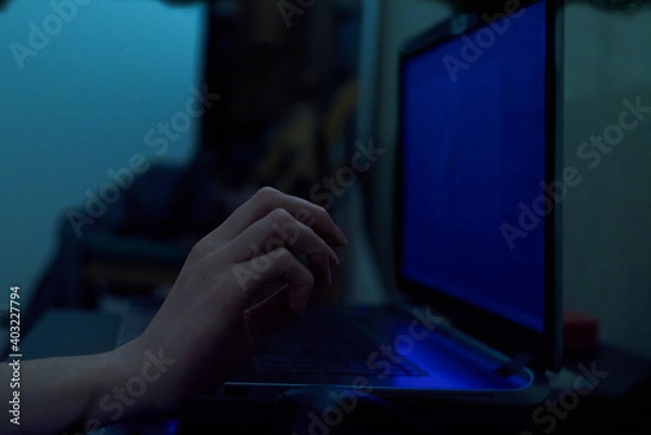 Fototapeta working on computer