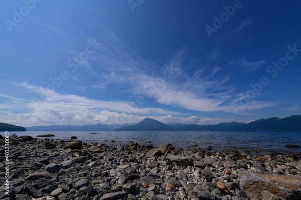 Fototapeta 支笏湖越しの恵庭岳