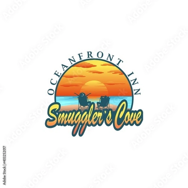 Obraz sunset logo design vector