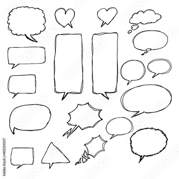 Obraz Speech Bubble hand drawn vector by ink