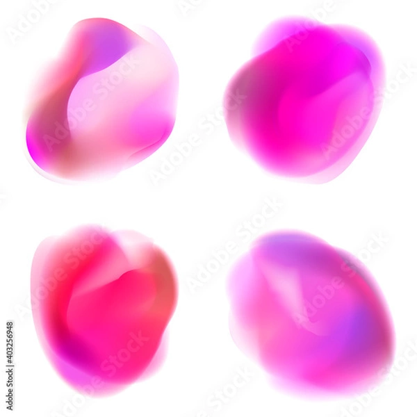 Fototapeta A set of gradient shapes . Pink bright energies . Modern abstract background texture. Template for the design. Isolated objects. Vector