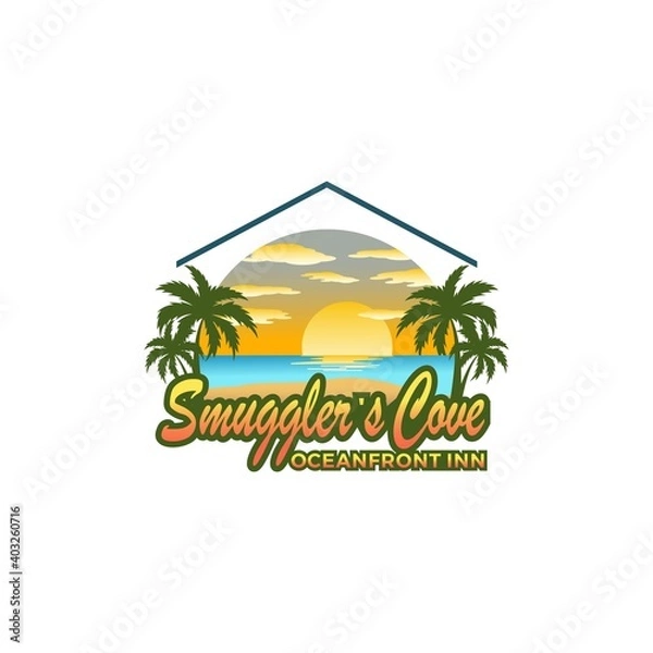 Obraz sunset logo design vector