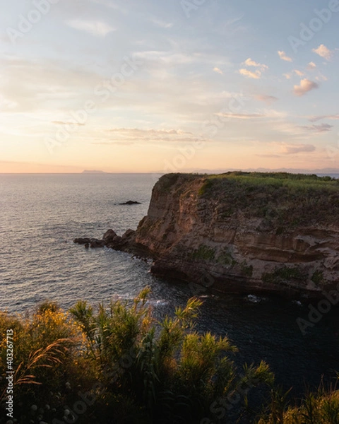 Obraz Cliff over the sea at sunset