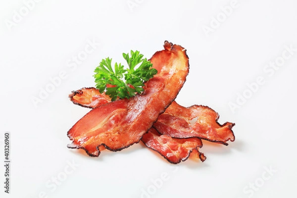 Obraz Smażone paski bekonu