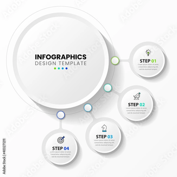 Fototapeta Infographic design template. Creative concept with 4 steps