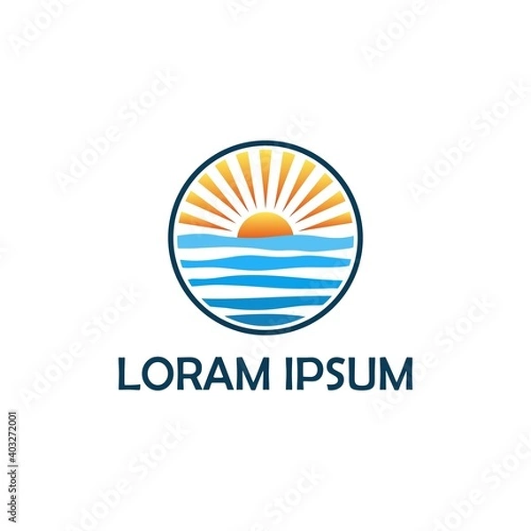 Obraz Sunset Beach Logo Design