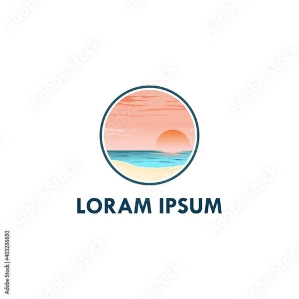 Obraz sunset vector design logo