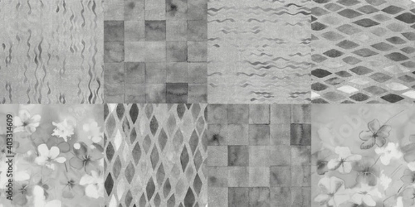 Fototapeta Seamless pattern background on gray cement background. Suitable for textile and wallpaper.