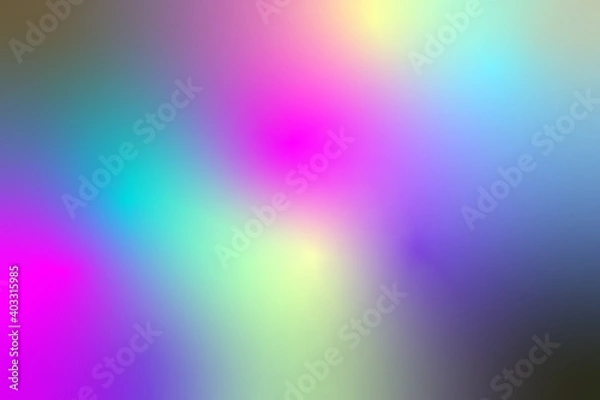 Fototapeta Raster holographic background. A magical psychedelic rainbow space. Blurry gradient transitions from one color to another.