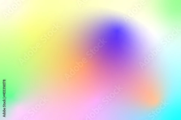 Fototapeta Raster holographic background in pastel colors. Rainbow space. Blurry gradient transitions from one color to another.