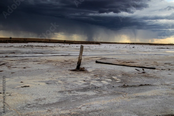 Obraz Rain at Lake Tyrrell