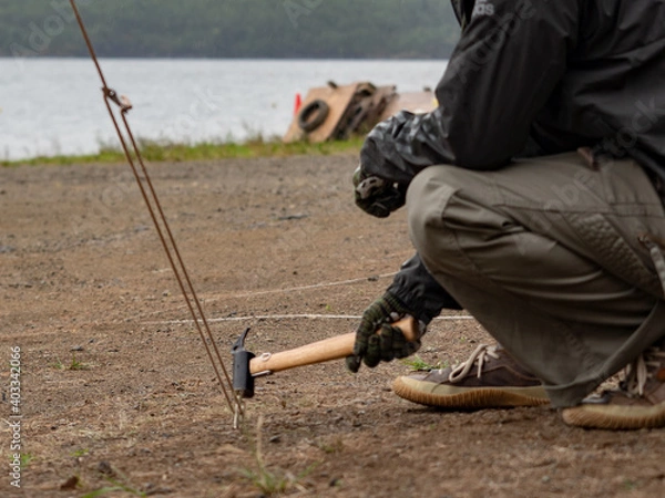 Obraz アウトドア キャンプ風景