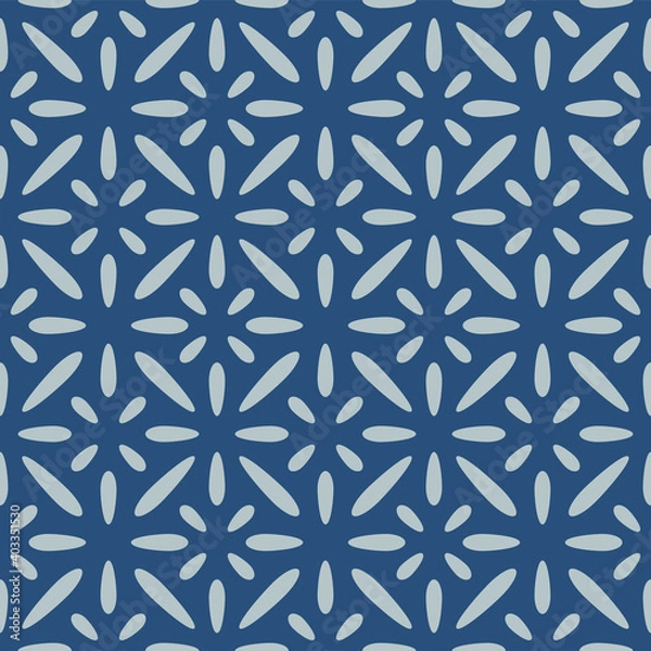 Fototapeta Japanese Round Flower Motif Square Vector Seamless Pattern