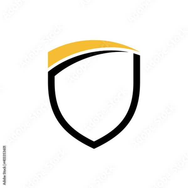 Obraz Simple shield flat logo template. Shielding vector icon