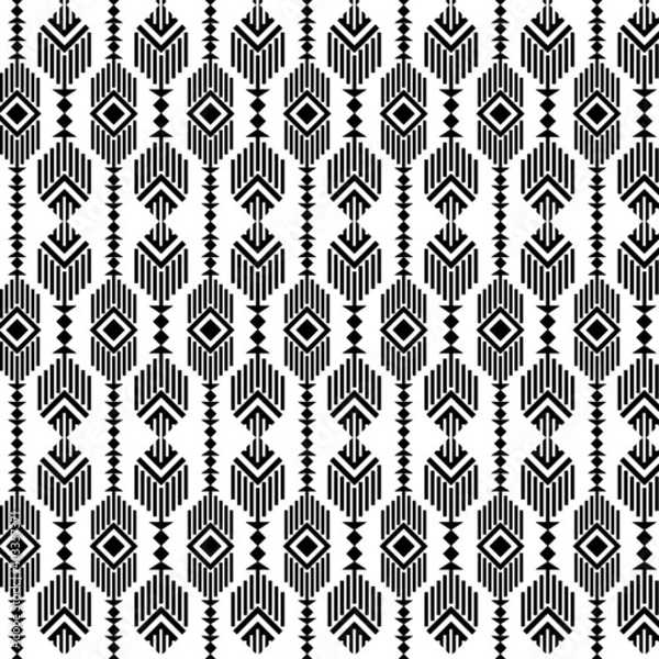 Obraz Seamless decorative geometric pattern. ethnic endless background with ornamental decorative elements with traditional etnic motives, tribal geometric figures. Print for wrapping, background