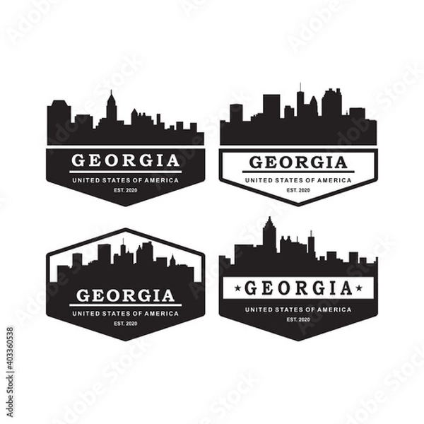 Obraz georgia skyline silhouette vector logo