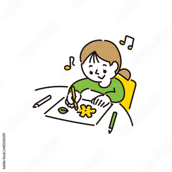 Obraz 楽しくお絵かきをする女の子