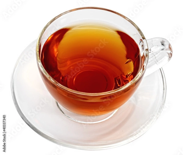 Obraz cup with tea isolated on a white background.