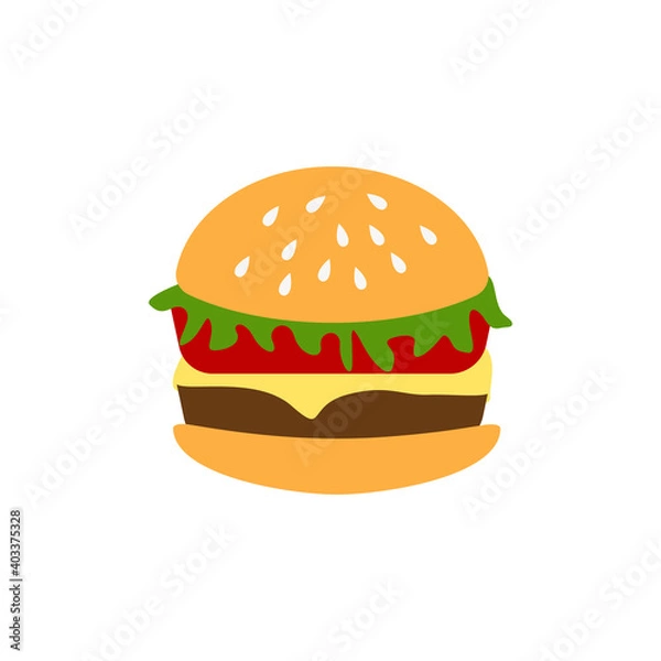 Fototapeta Burger icon design template vector isolated illustration