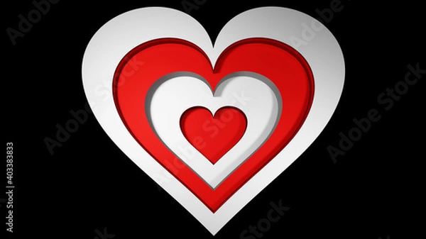 Fototapeta Love heart abstract isolate background 3D render