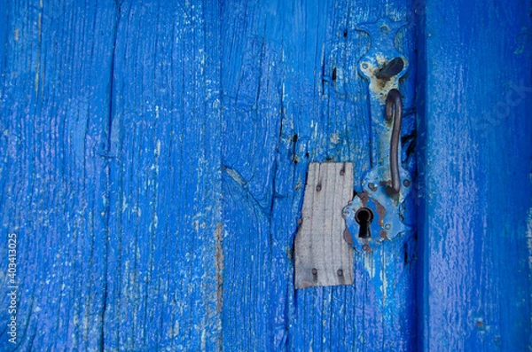 Obraz Porta em madeira azul