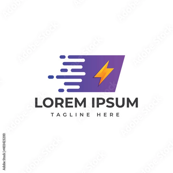 Obraz Fast or flash delivery logo design vector